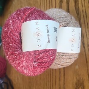 2 skiens of Rowan Hemp Tweed yarn